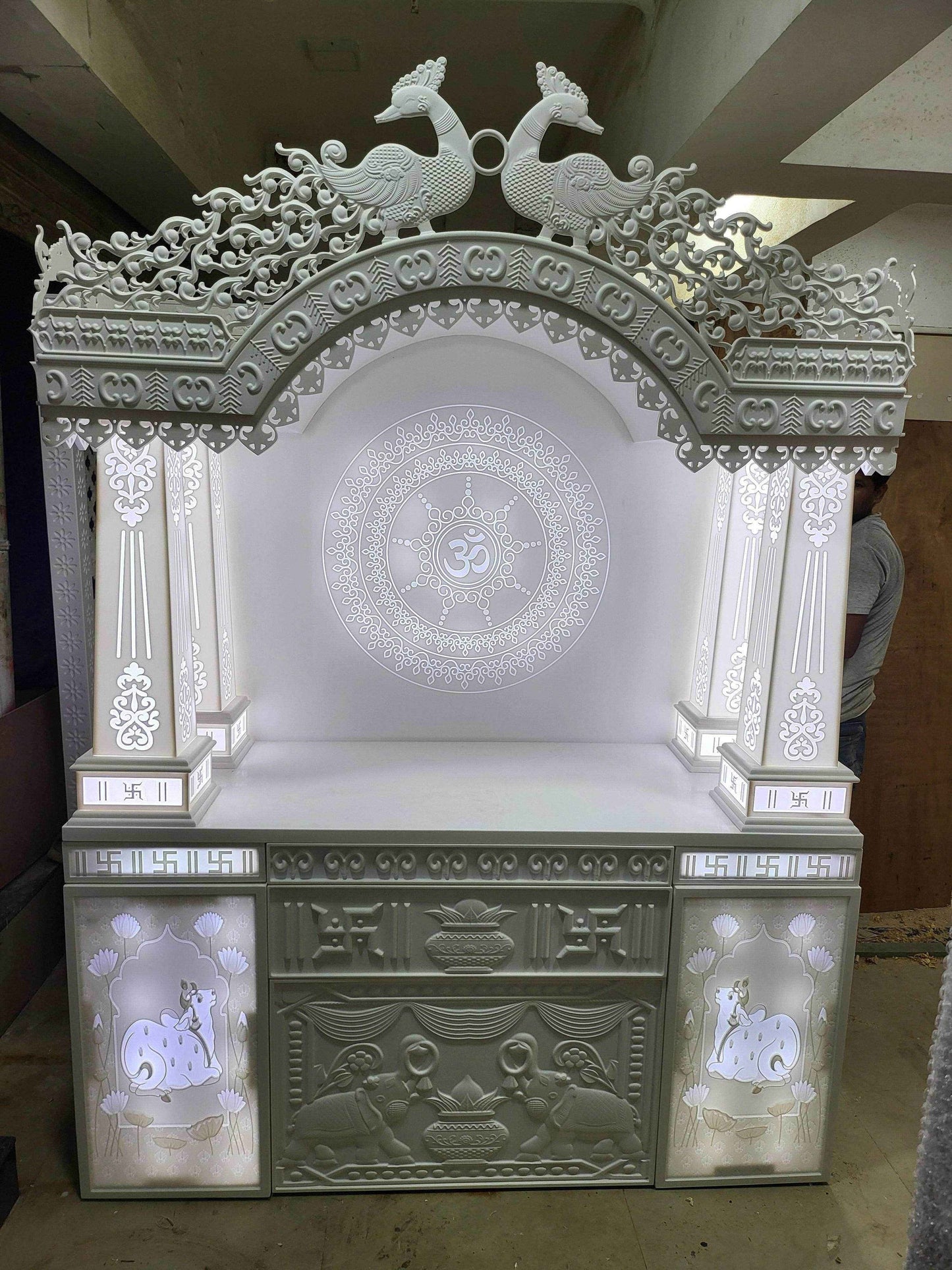 Corian Mandir with traditional pillar design