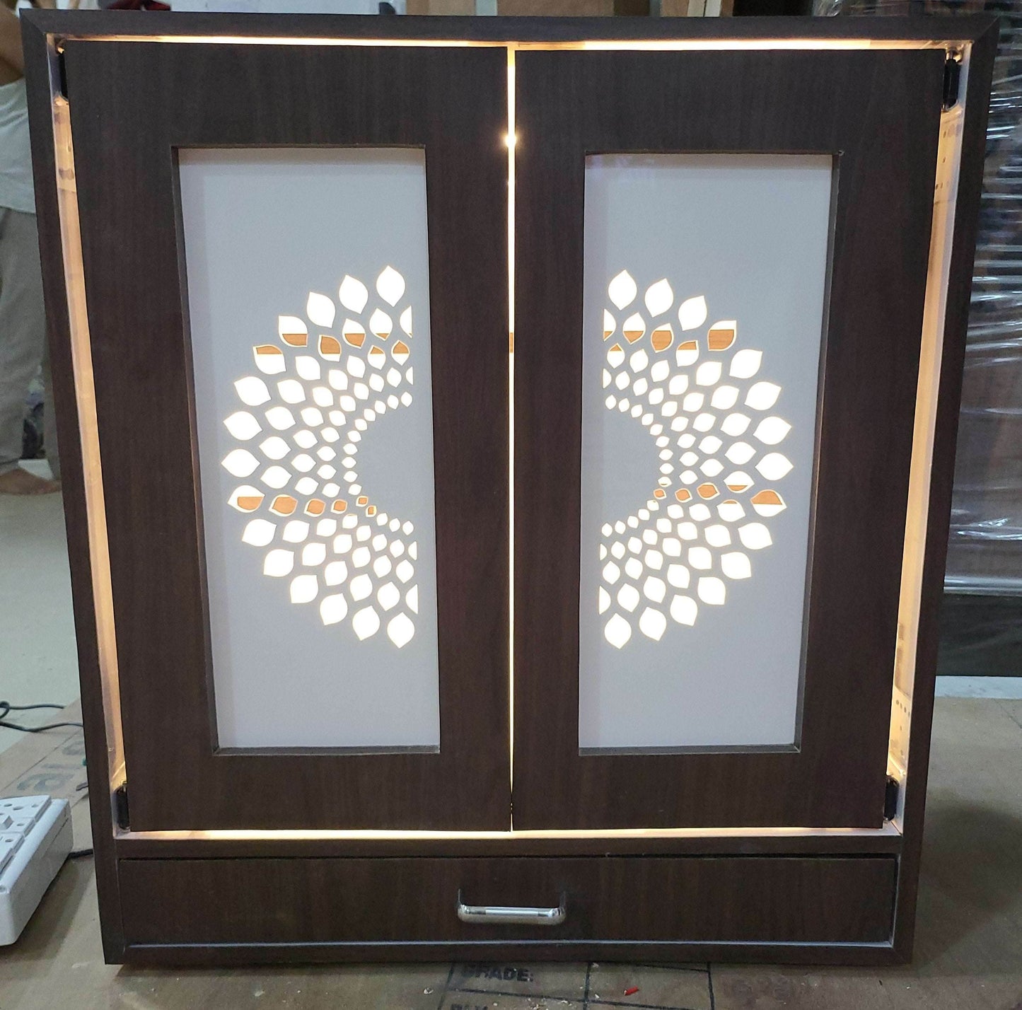 Acrylic Home temple with pocket pocket door wallmount - Home temple