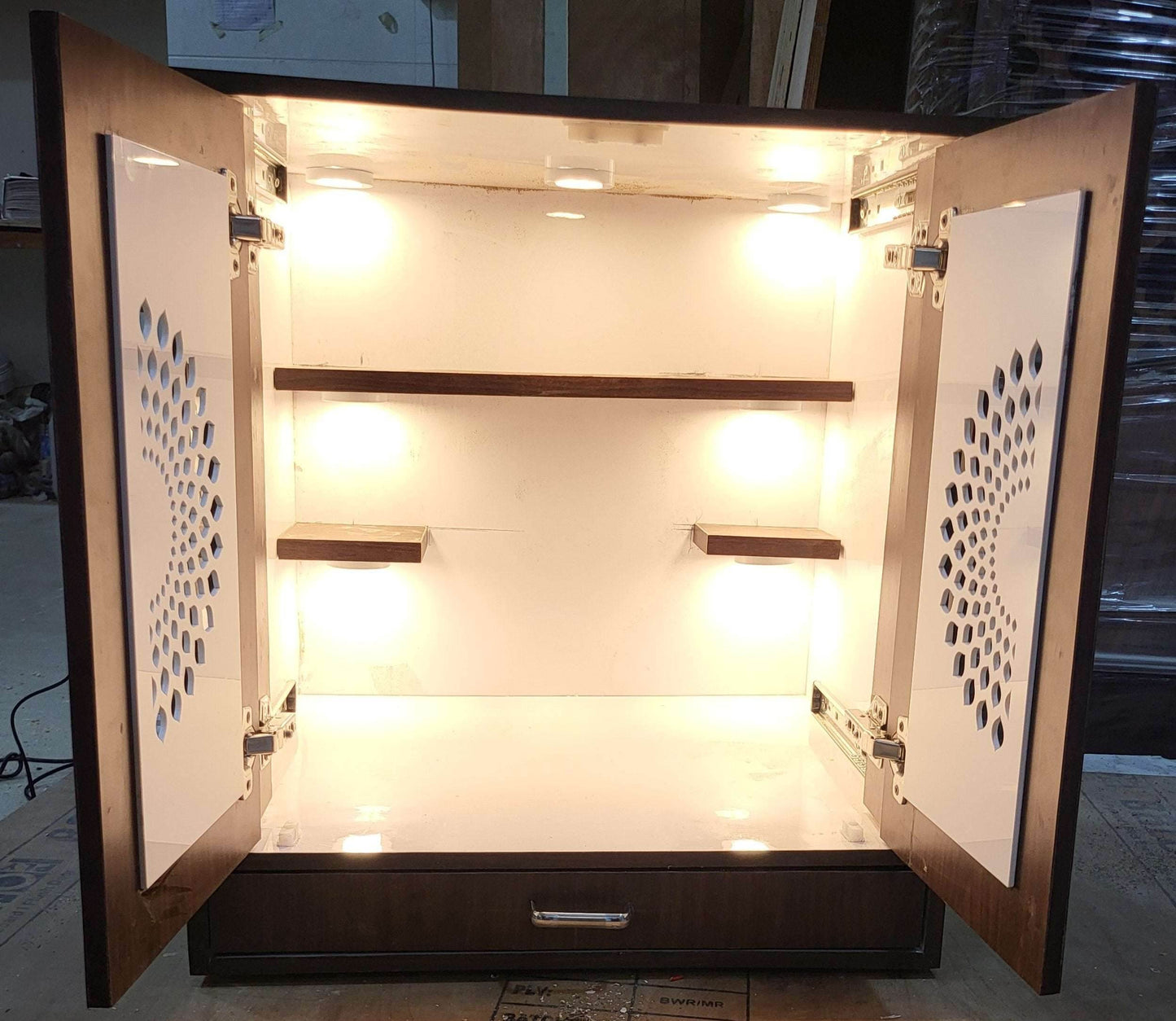 Acrylic Home temple with pocket pocket door wallmount - Home temple