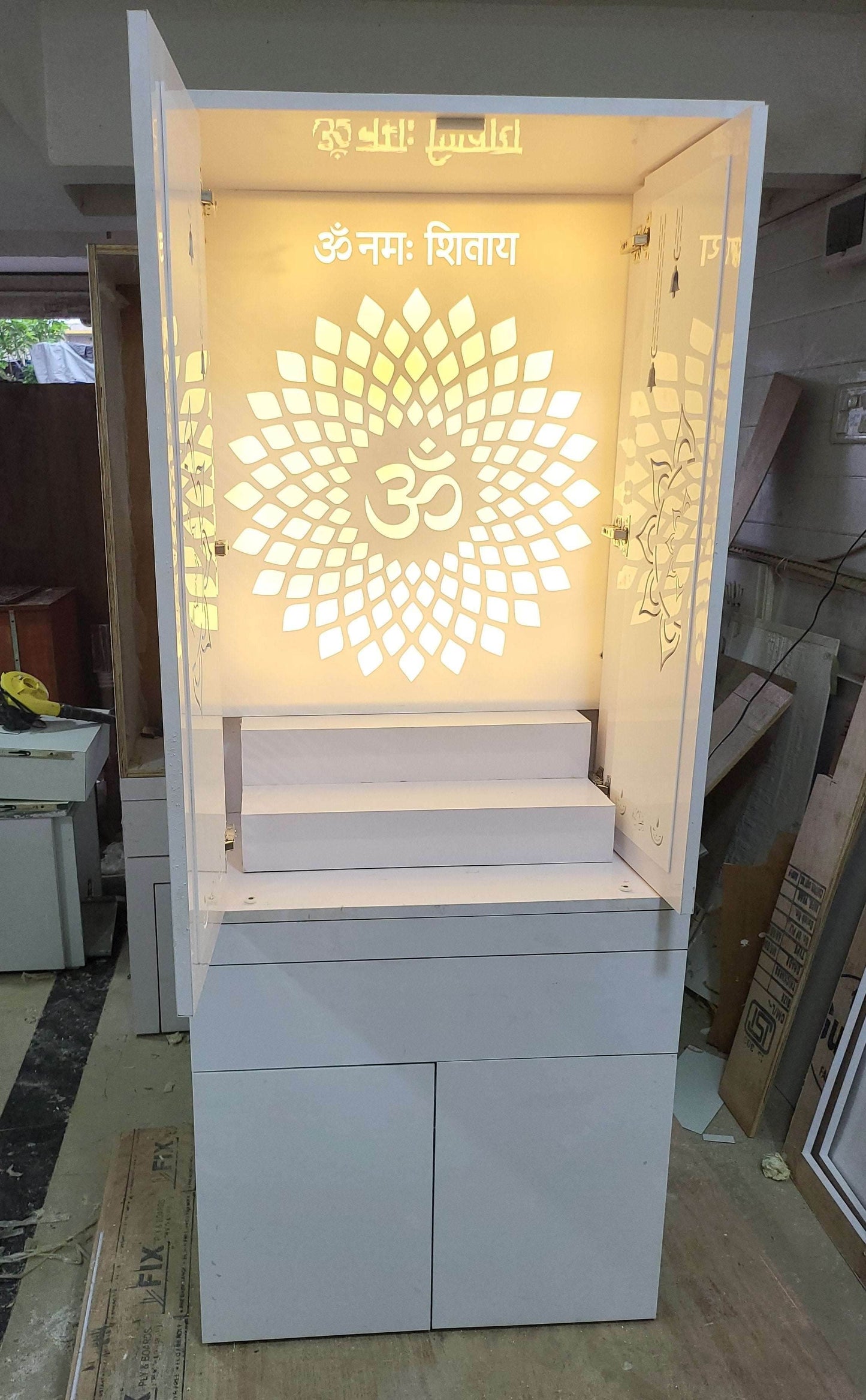 Acrylic Mandir Pocket door - Home temple