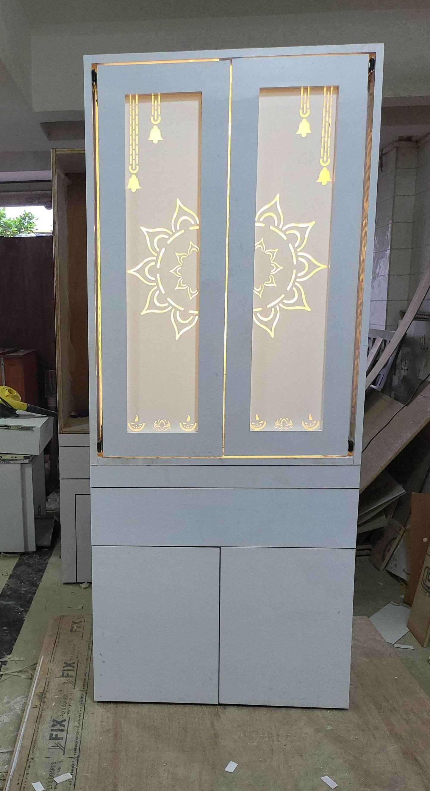 Acrylic Mandir Pocket door - Home temple