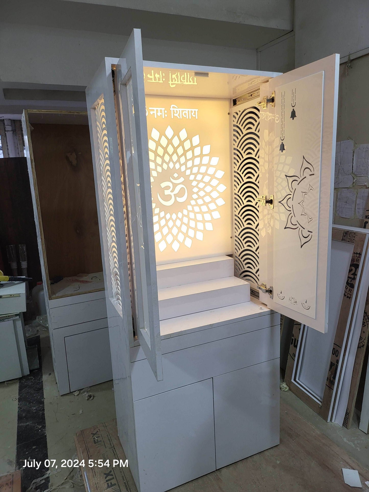 Acrylic Mandir Pocket door - Home temple