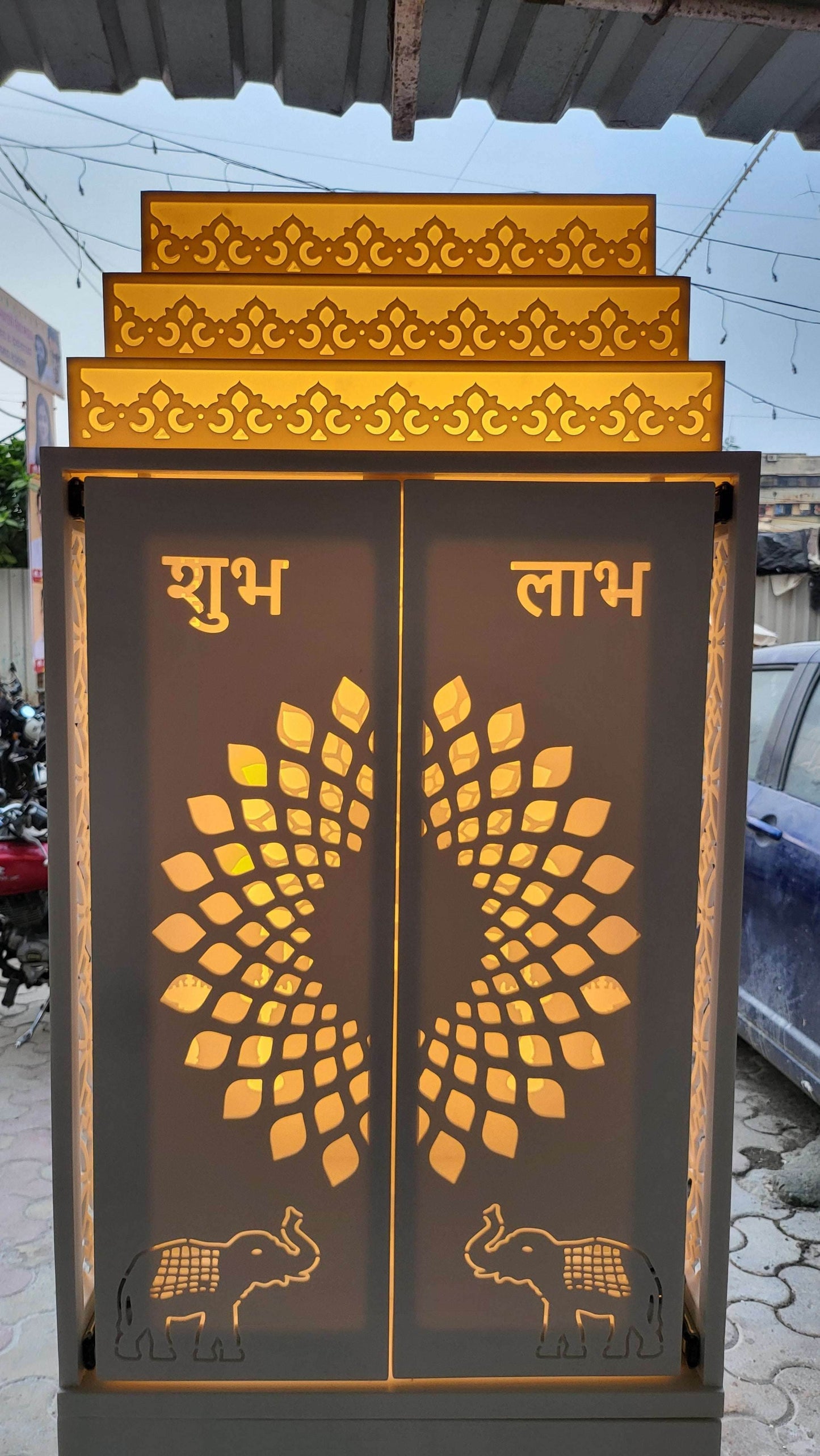Pooja mandir for home corian - Home temple