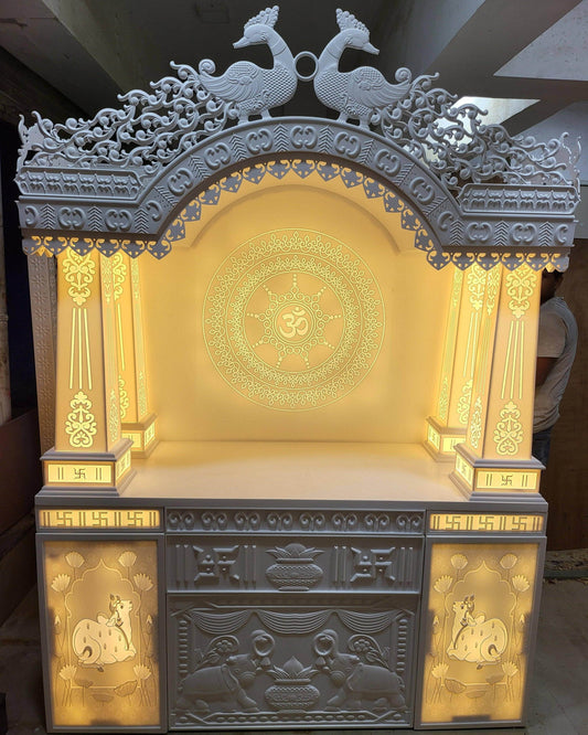 Corian Mandir with traditional pillar design - Home temple