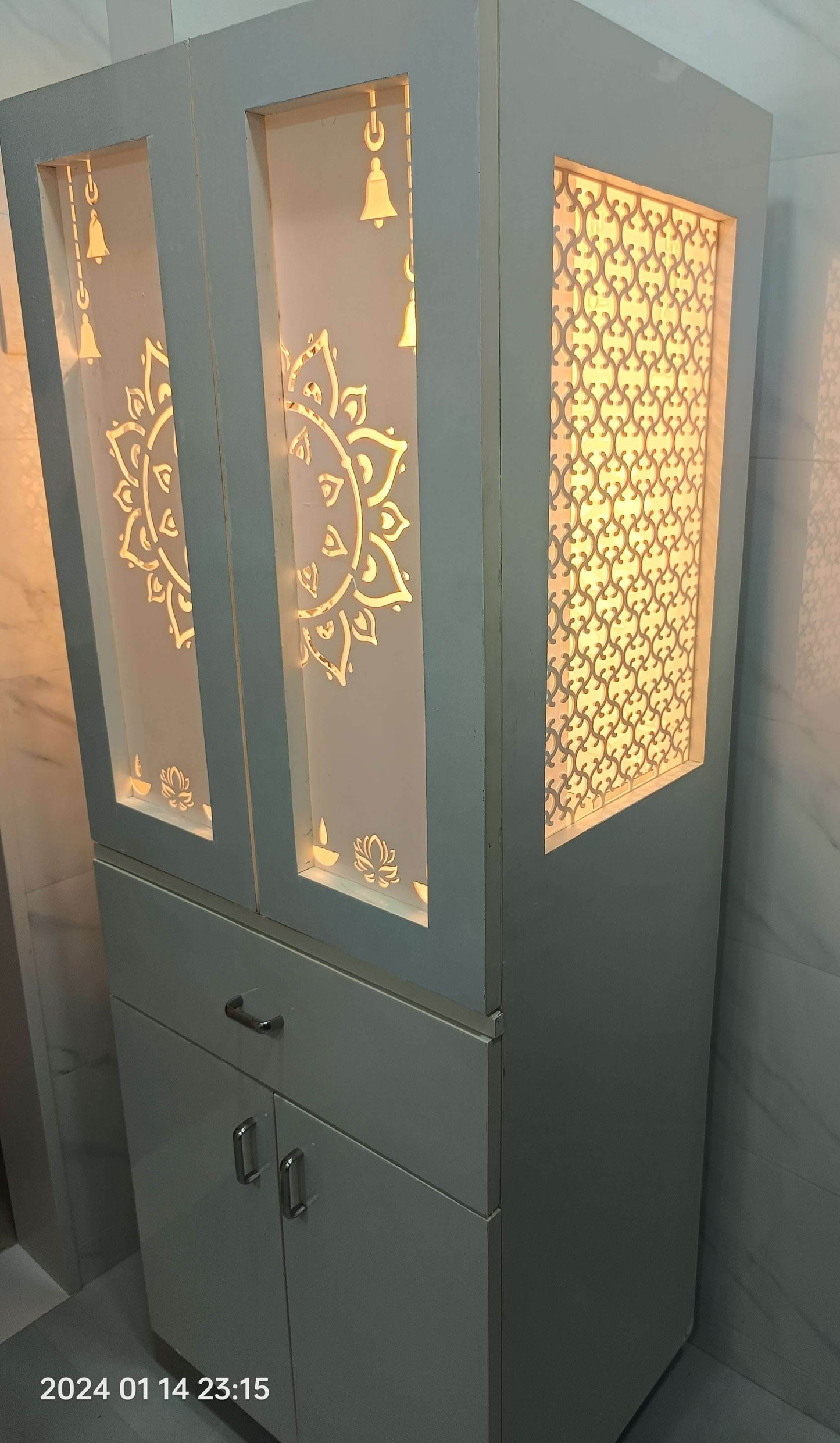 Acrylic and plywood temple with door - Home temple