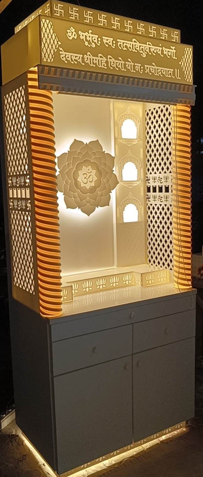 Beautiful Corian Mandir for Home Latest design - Home temple