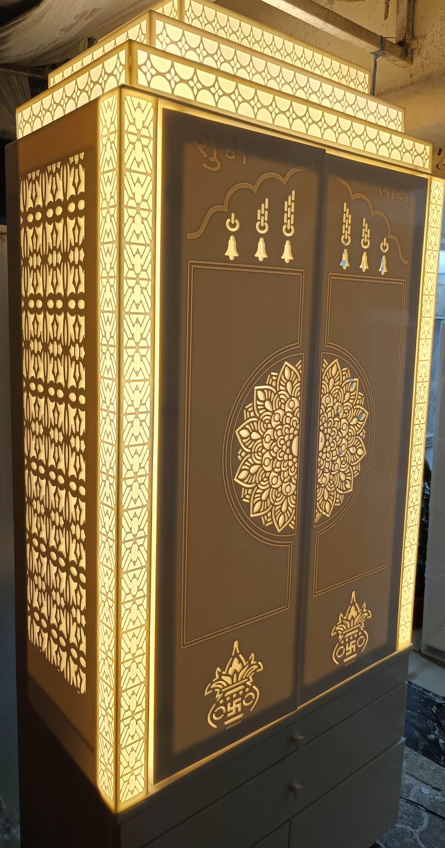 Beautiful Corian Temple with sliding door - Home temple