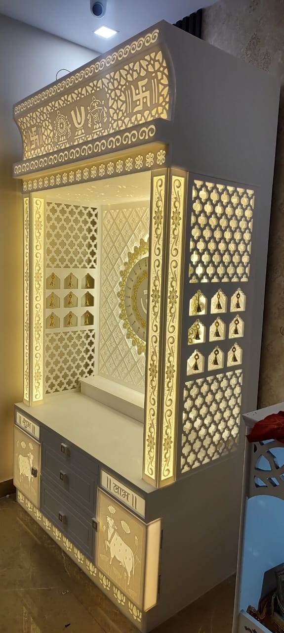 Beautiful corian temple for home center Om - Home temple