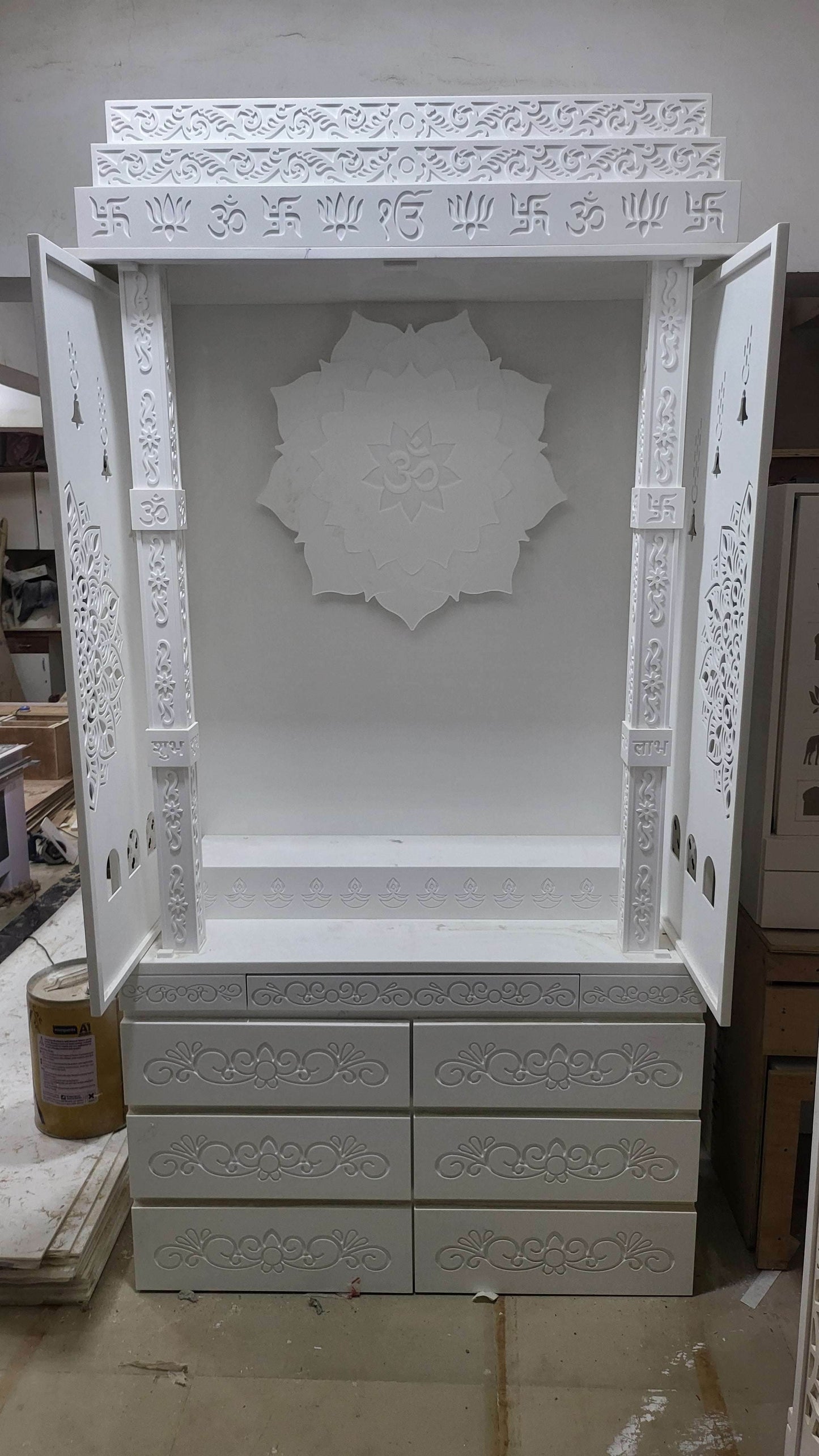 Corian Mandir for home traditional design - Home temple