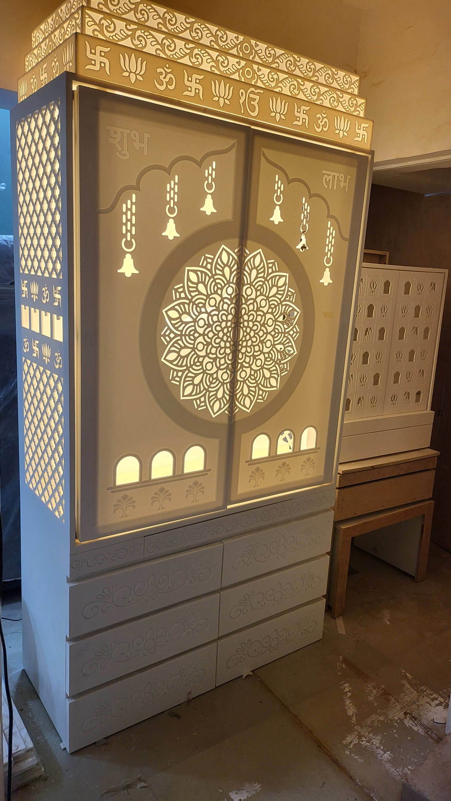 Corian Mandir for home traditional design - Home temple