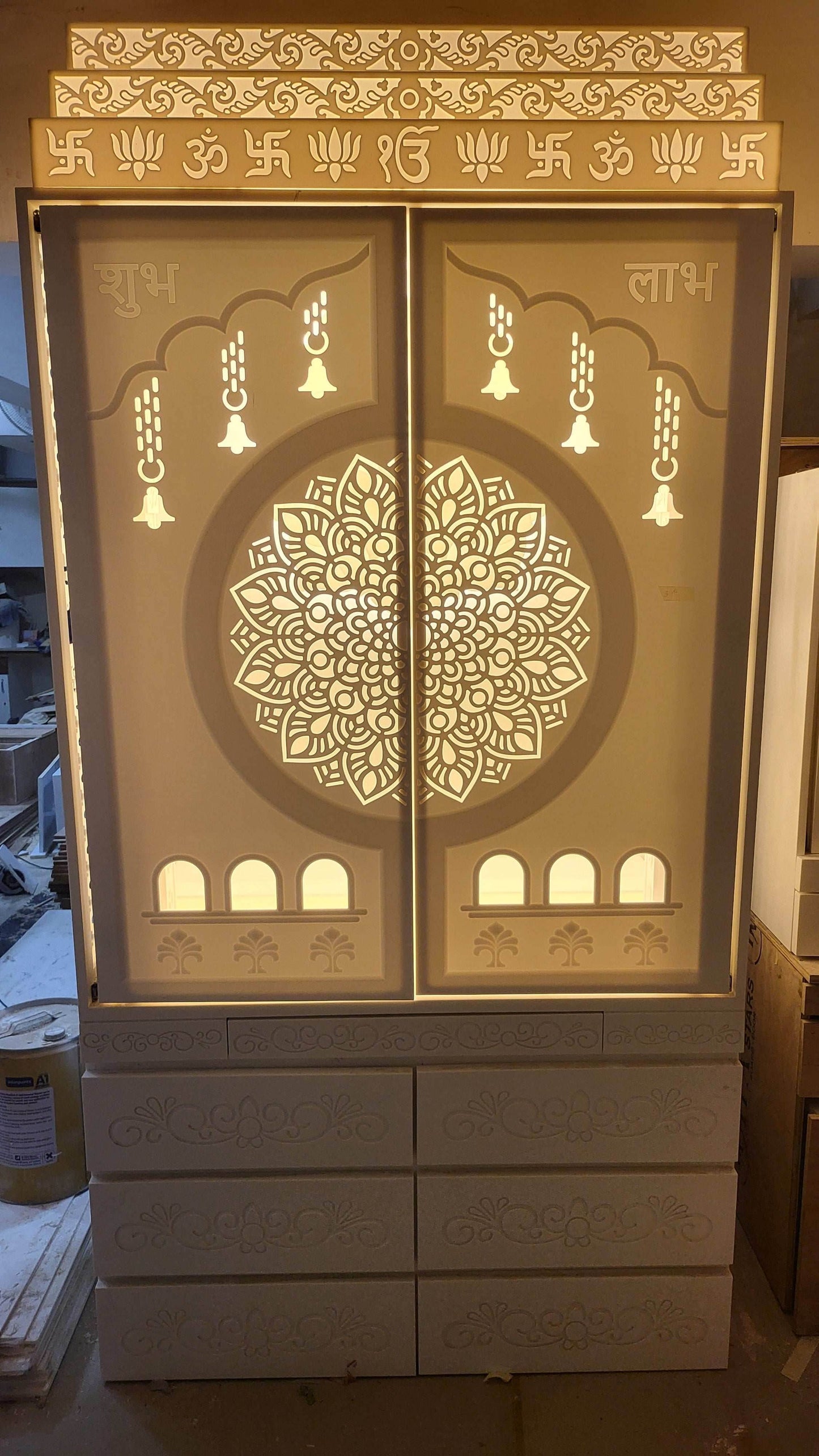 Corian Mandir for home traditional design - Home temple