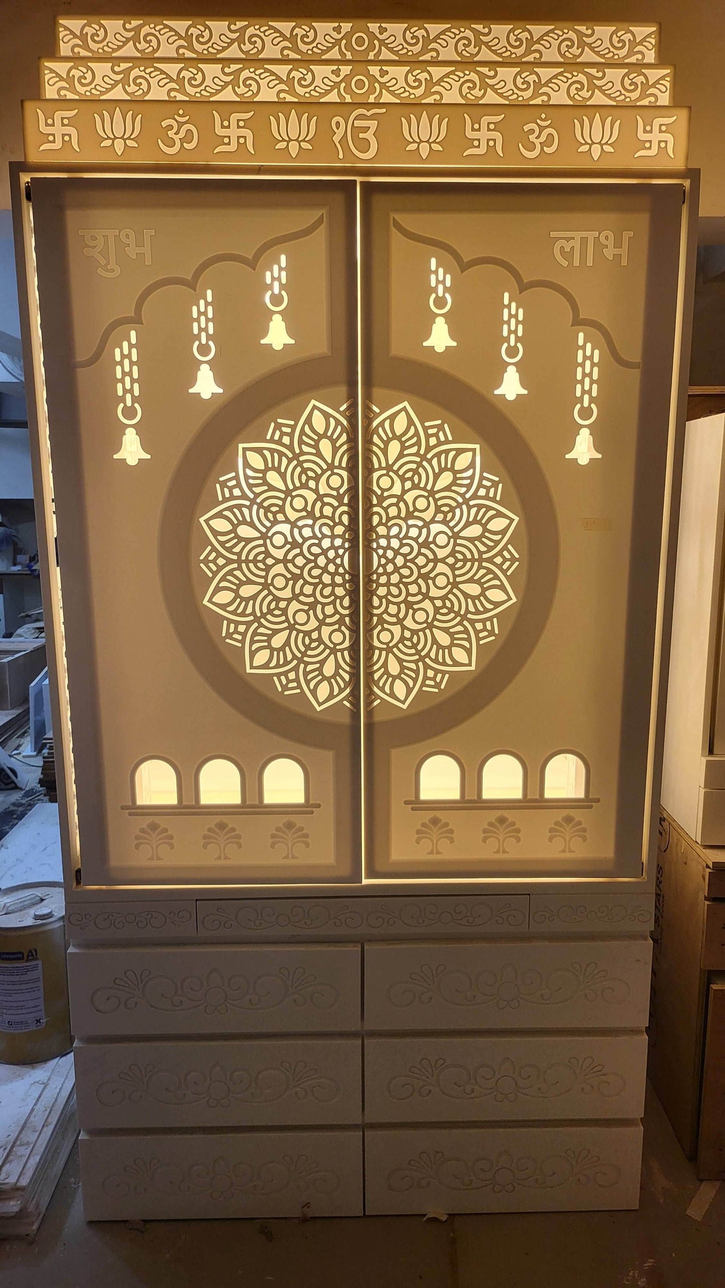 Corian Mandir for home traditional design - Home temple
