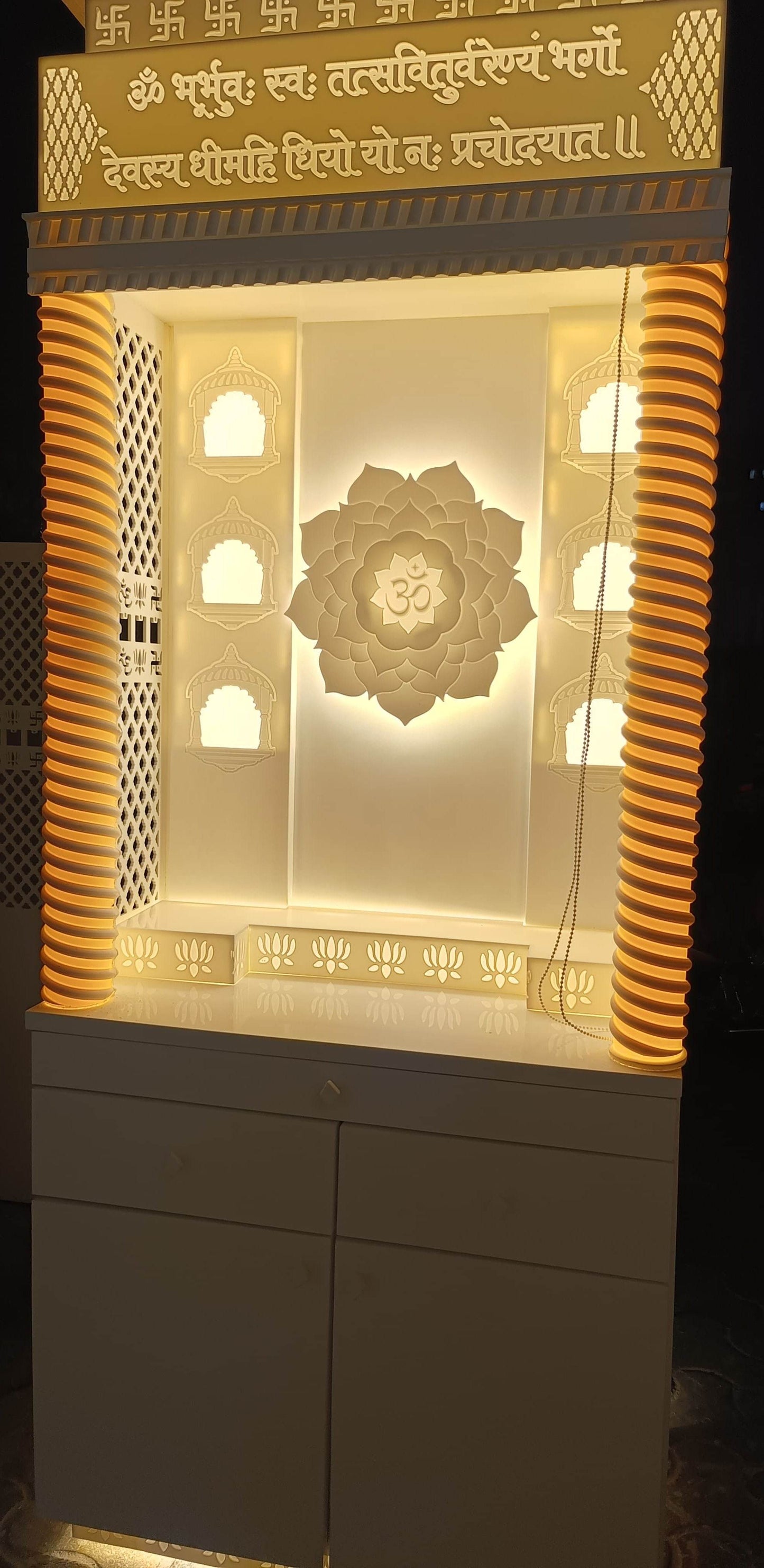 Beautiful Corian Mandir for Home Latest design - Home temple