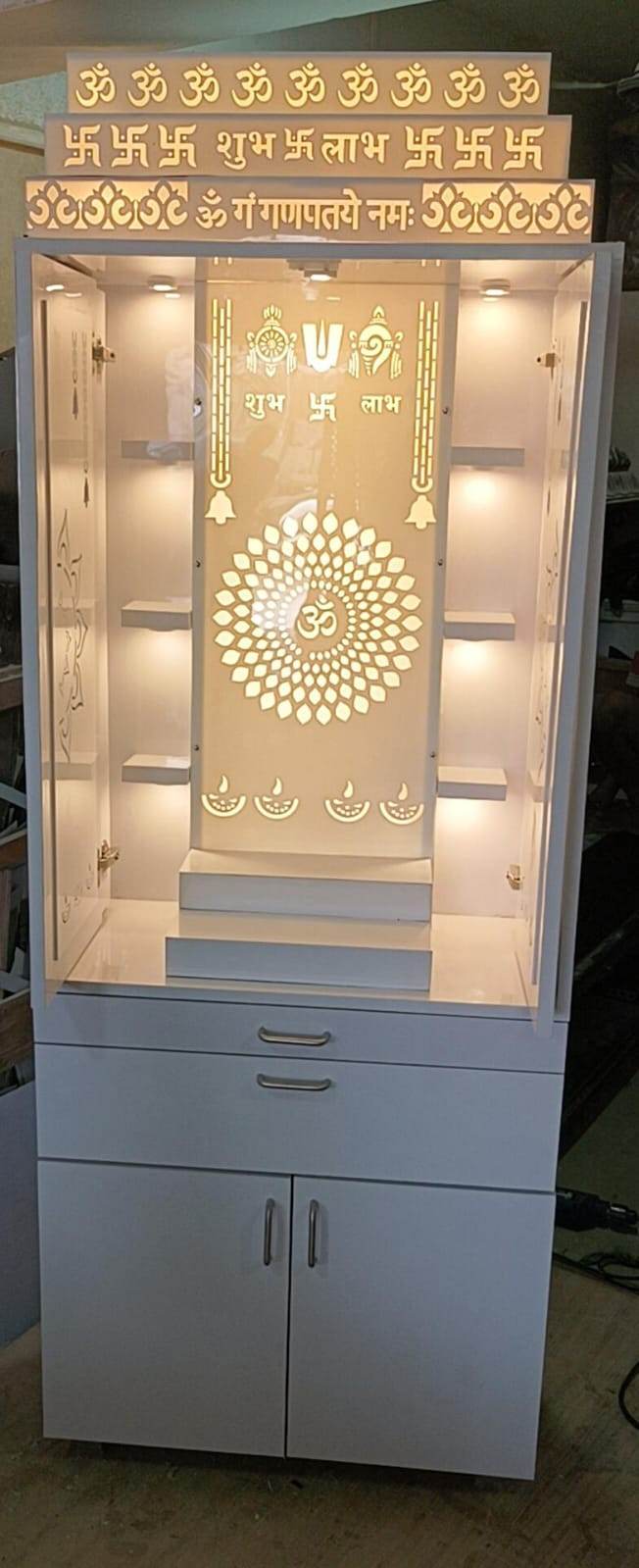 Home temple with doors 7feet x 2.5 feet x 1.25 feet - Home temple