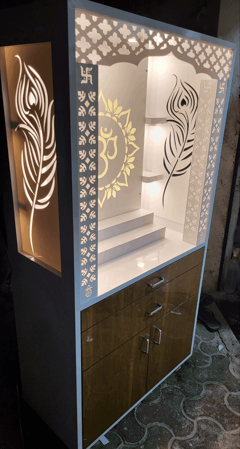 Acrylic Mandir Design Home temple size 4ft x 2.5ft x 1.5ft - Home temple