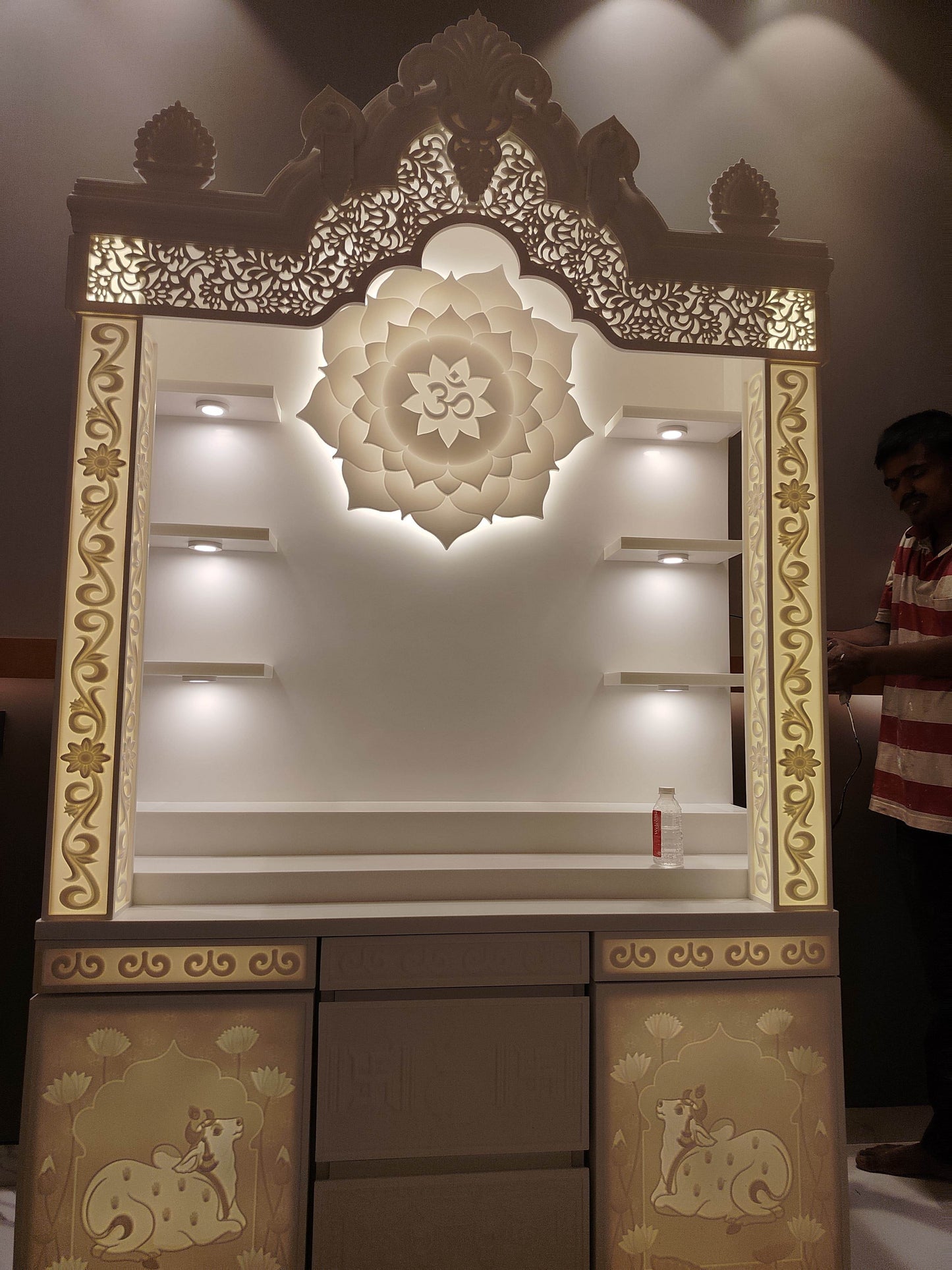 Corian Mandir traditional design - Home temple