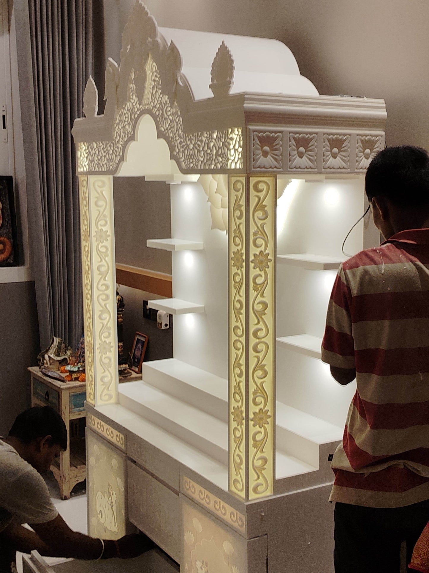 Corian Mandir traditional design - Home temple