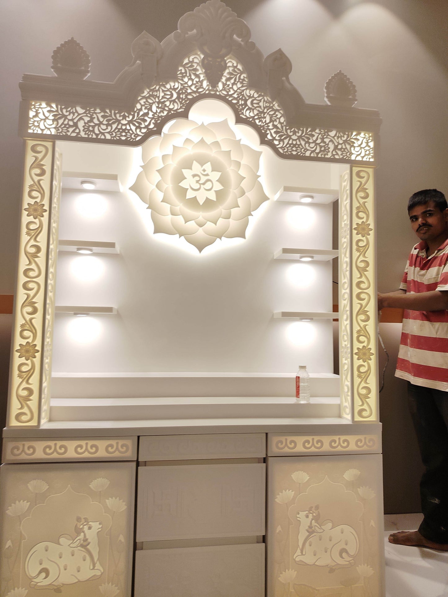 Corian Mandir traditional design - Home temple