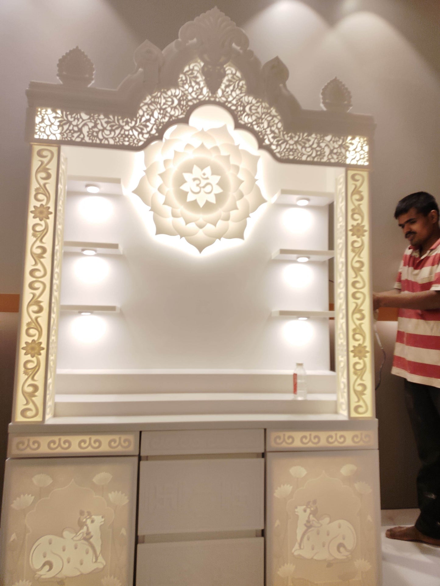 Corian Mandir traditional design - Home temple