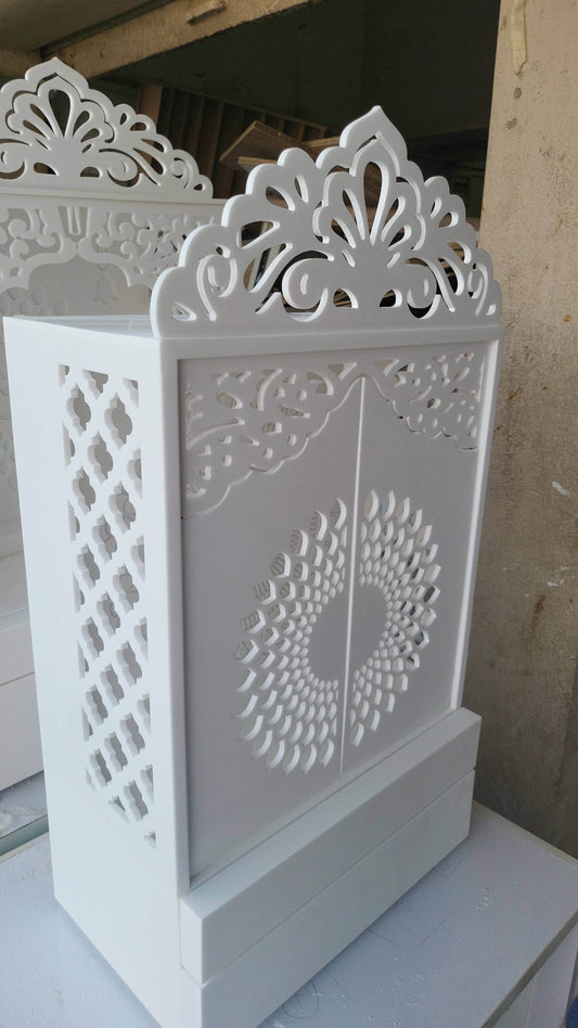 Compact corian Mandir with door wallmount temple - Home temple