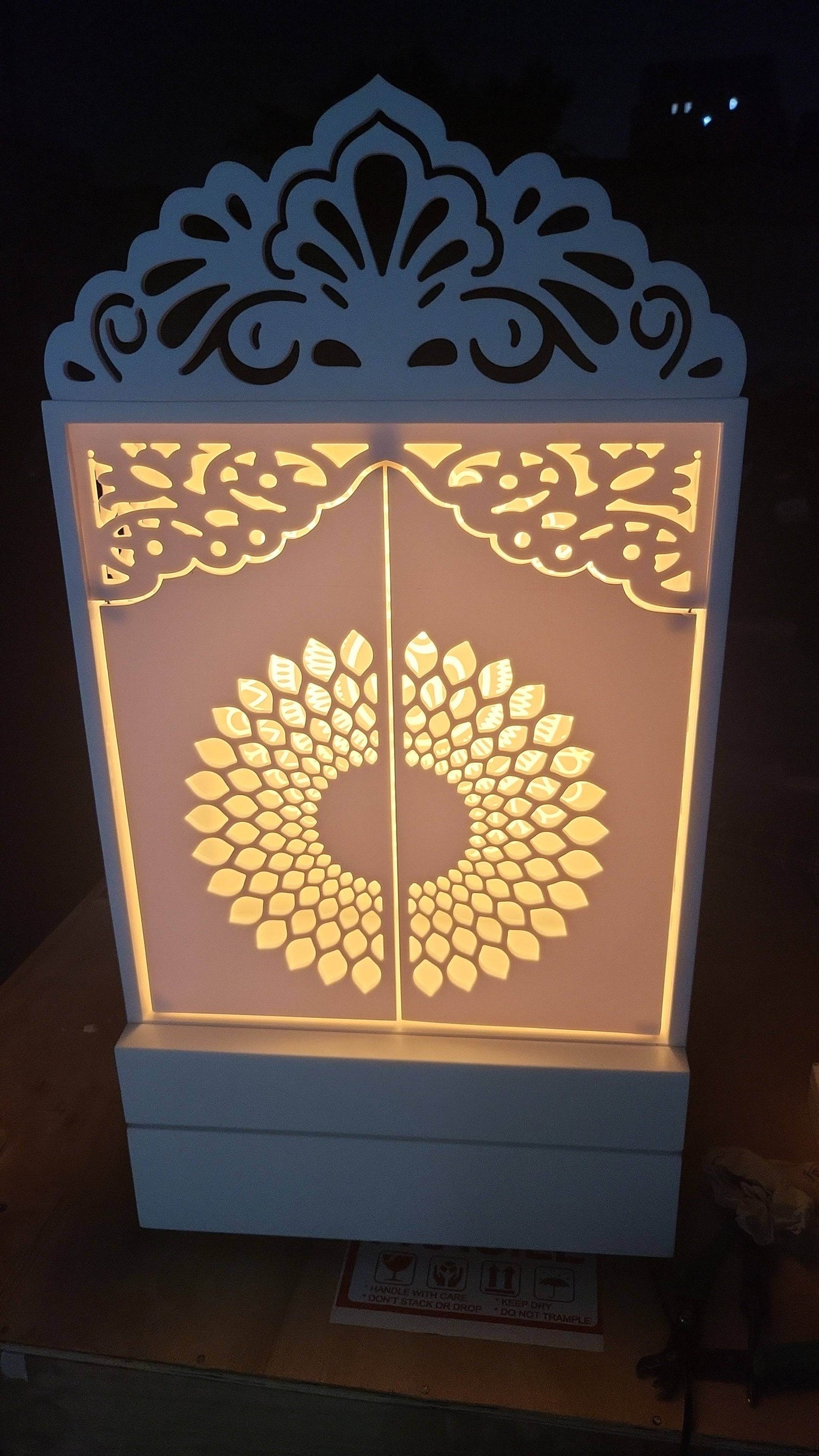 Compact corian Mandir with door wallmount temple - Home temple