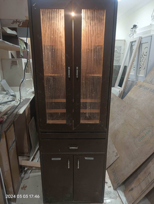 Best Simple wooden mandir for home with fluted glass doors and shelves in India 2026