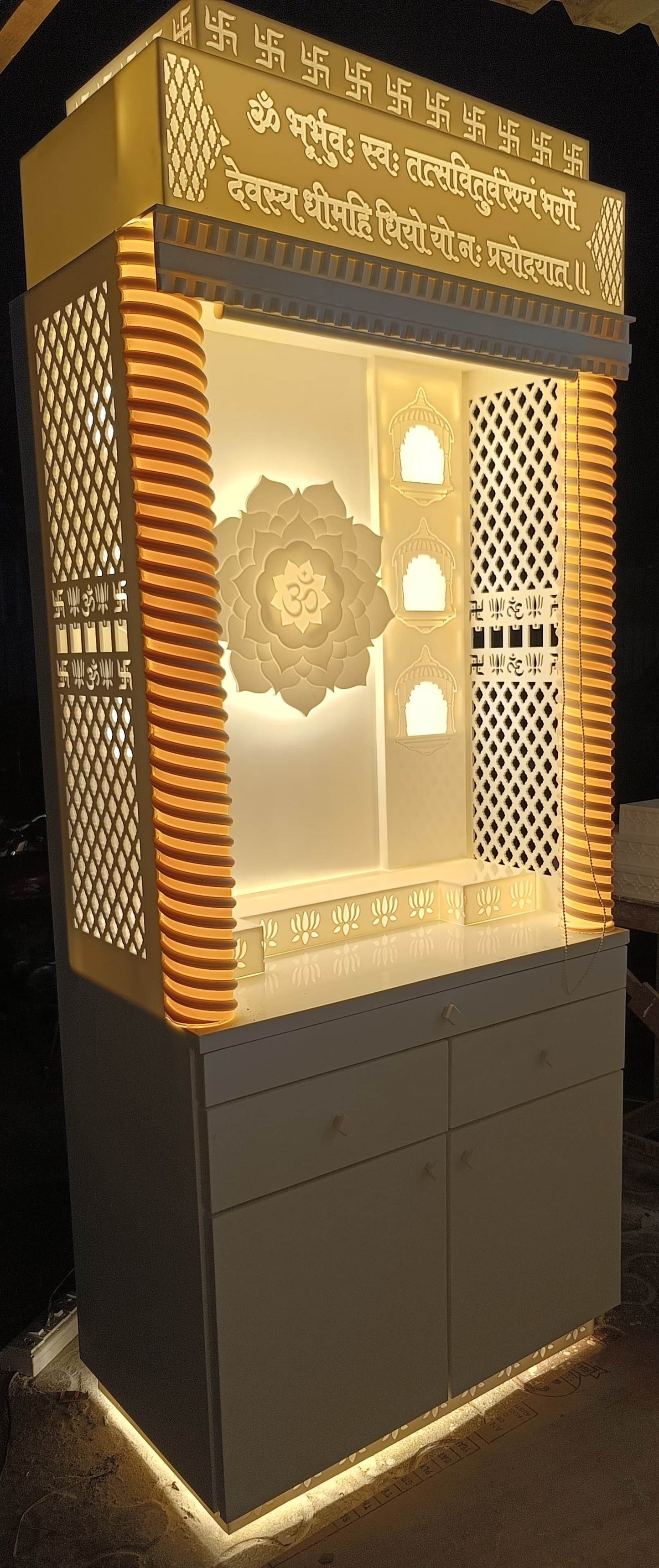 Beautiful Corian Mandir for Home Latest design - Home temple