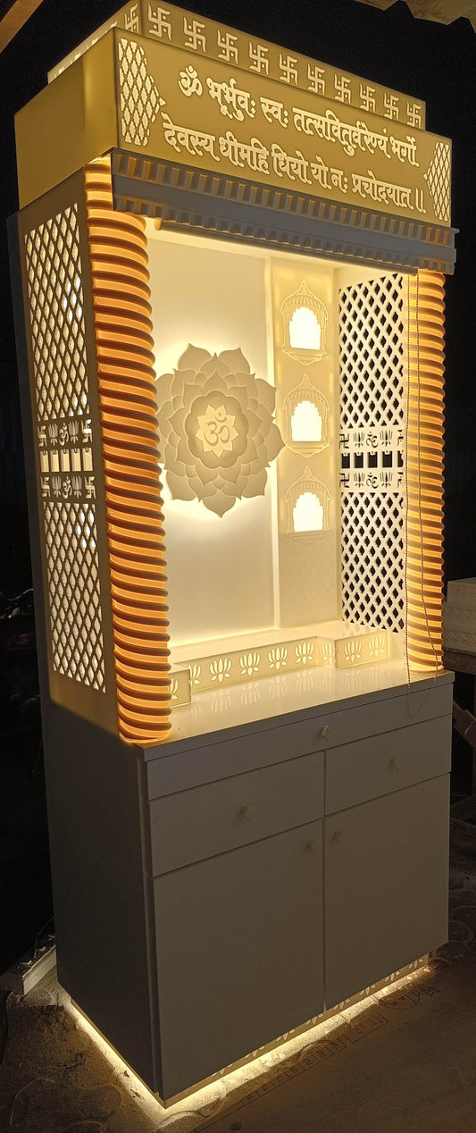 Beautiful Corian Mandir for Home Latest design - Home temple