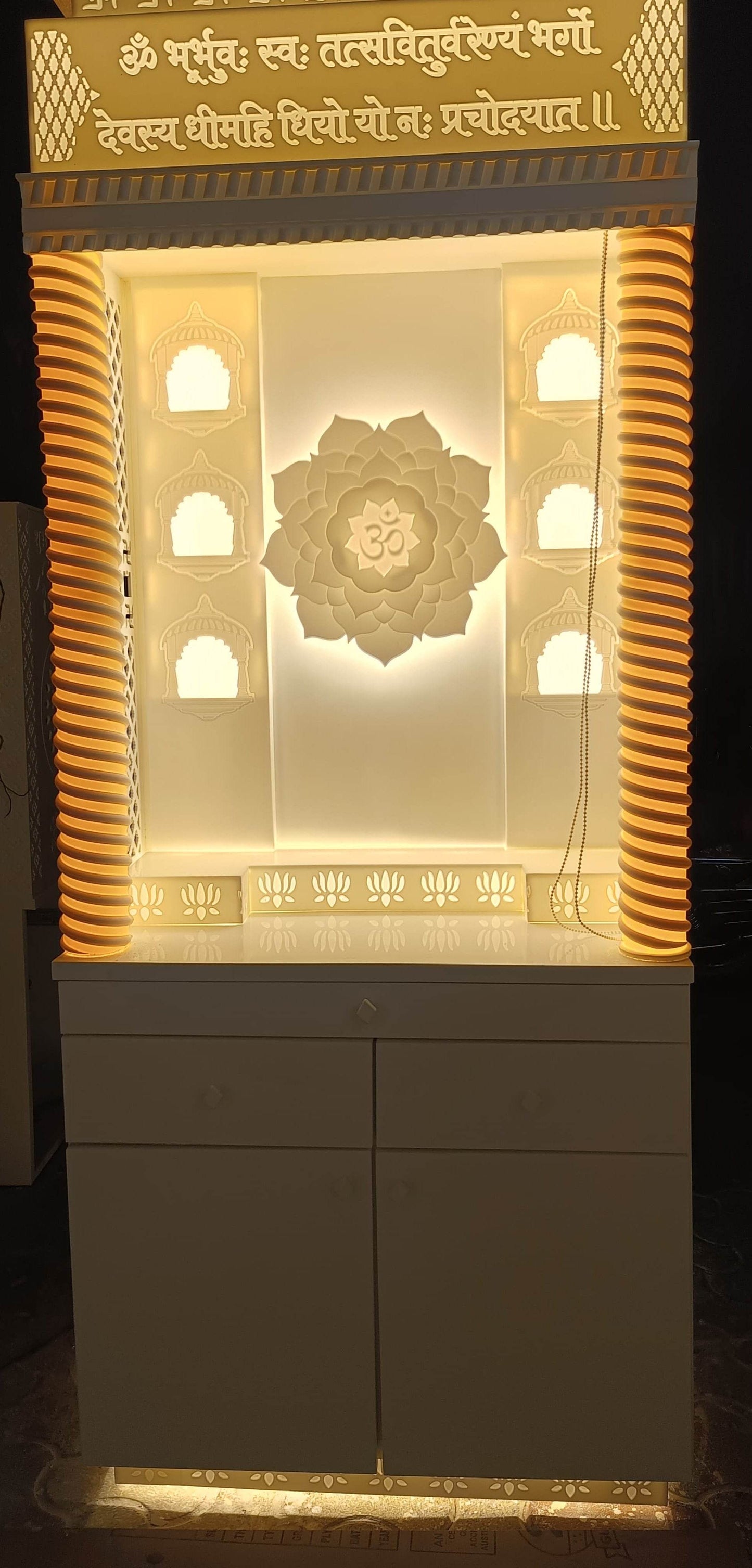 Beautiful Corian Mandir for Home Latest design - Home temple