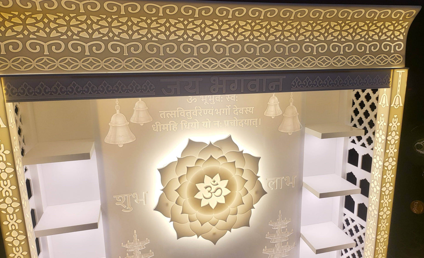Corian Mandir full with backlit - Home temple