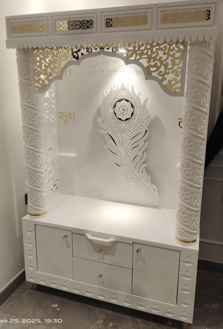 Corian marble temple for home Regal design - Home temple