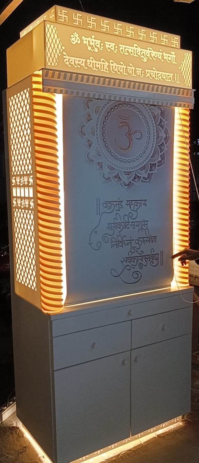 Beautiful Corian Mandir for Home Latest design - Home temple