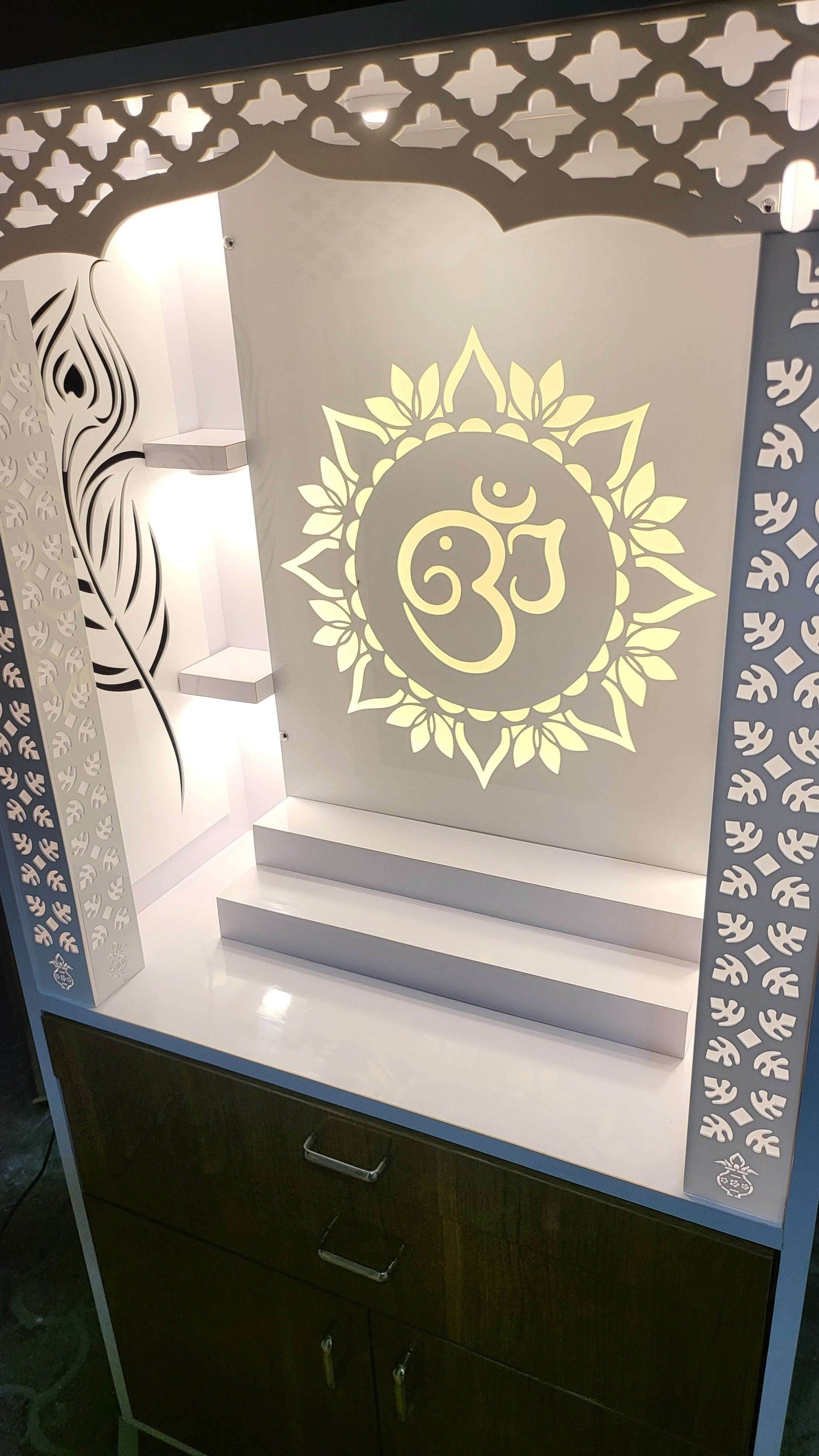 Acrylic Mandir Design Home temple size 4ft x 2.5ft x 1.5ft - Home temple