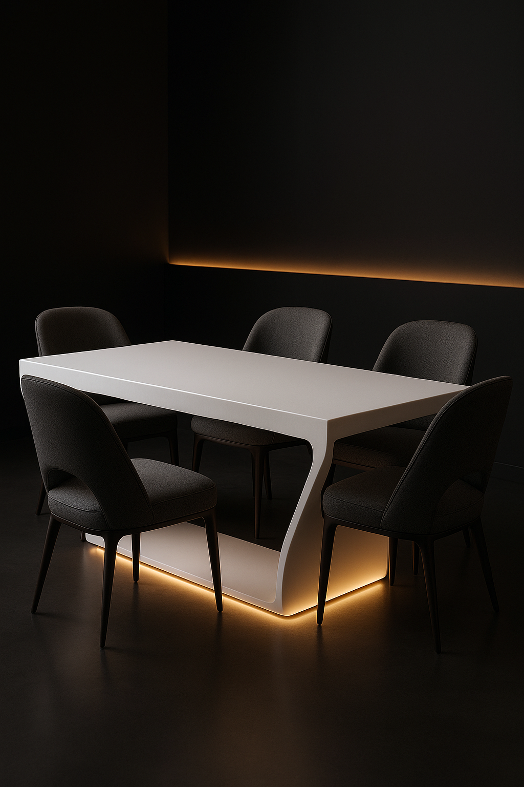 Monolith Rectangular Corian Dining Table by Satguru Creations