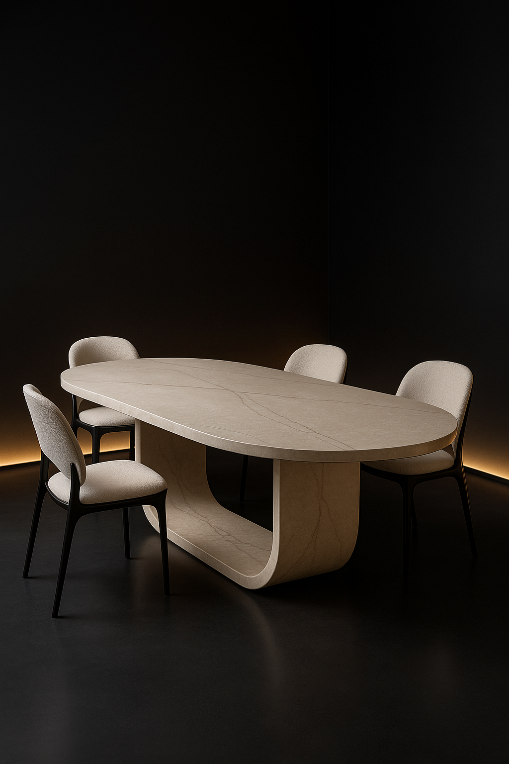 Aether Oval Corian Dining Table by Satguru Creations