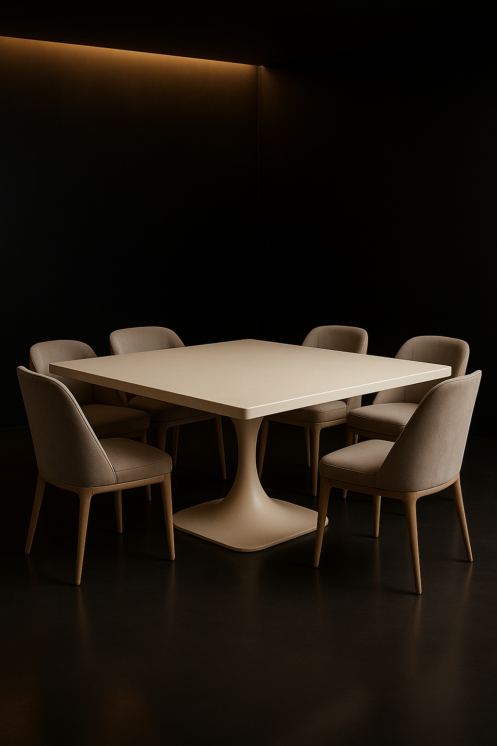 Nimbus Square Corian Dining Table by Satguru Creations