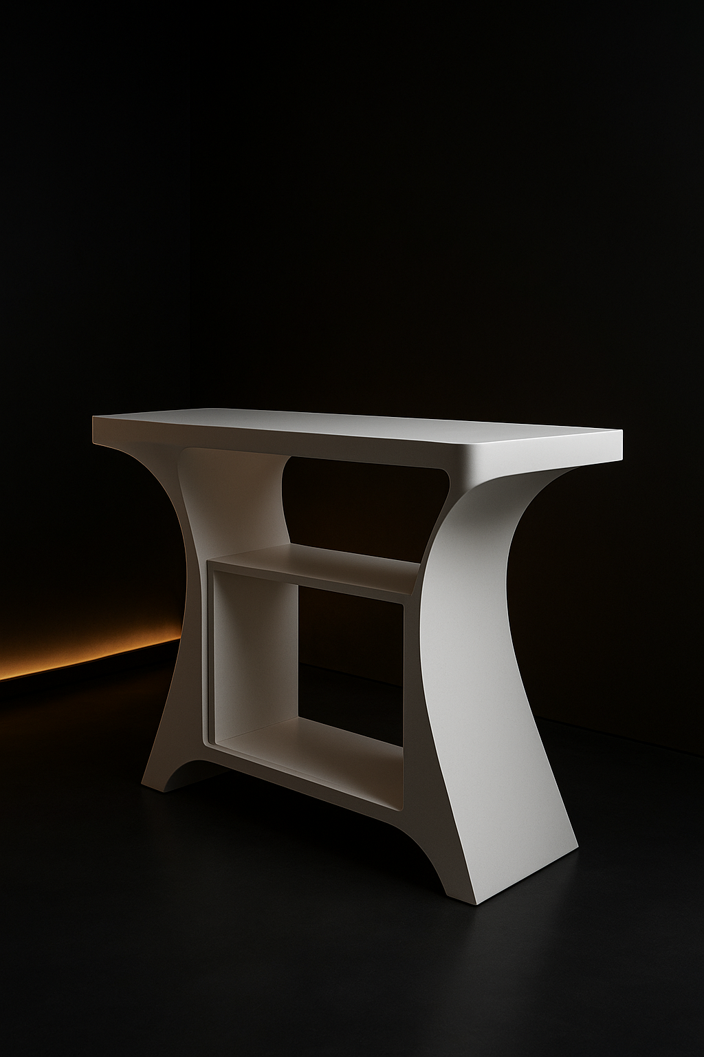 Crescent Sculptural Pedestal Console by Satguru Creations