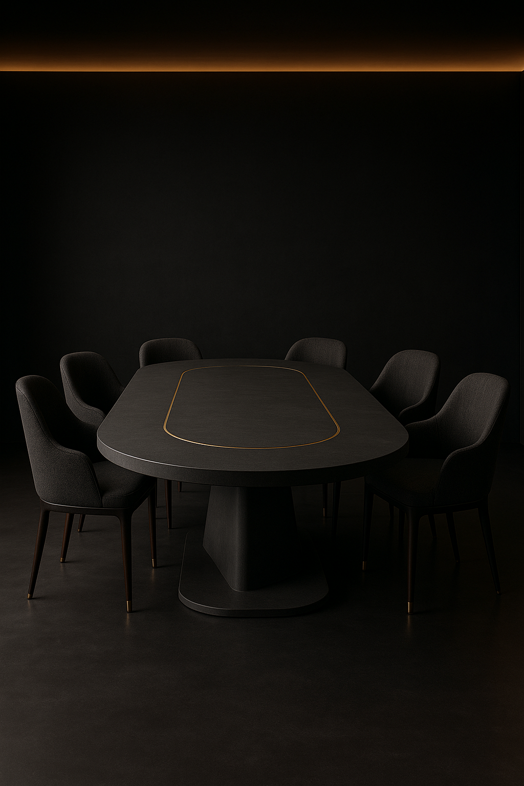 Ivory Wave Racetrack Corian Dining Table by Satguru Creations