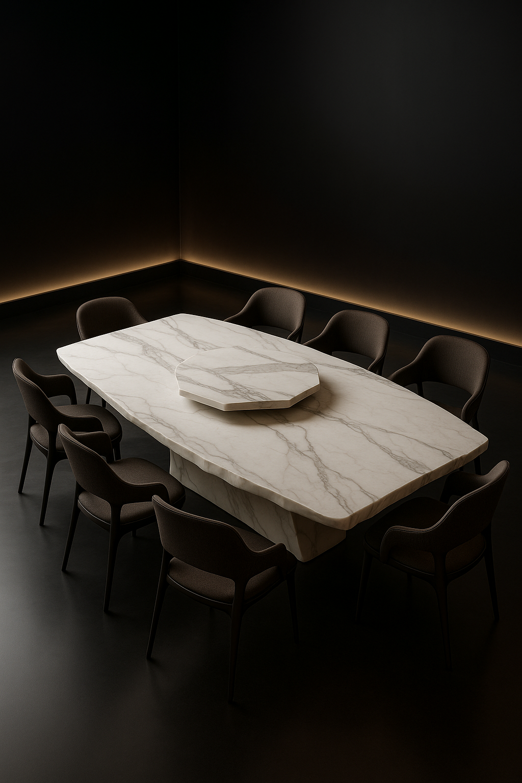 Vault Live-Edge Organic Corian Dining Table by Satguru Creations