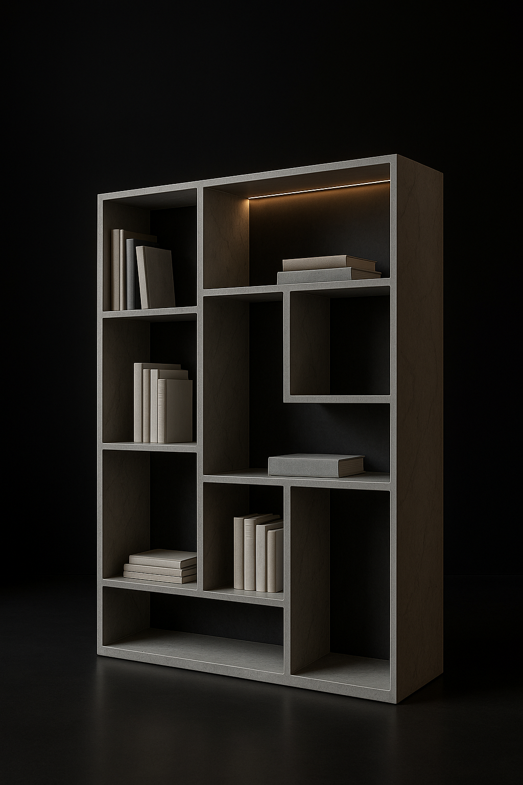 Onyx Asymmetric Display Bookcase by Satguru Creations