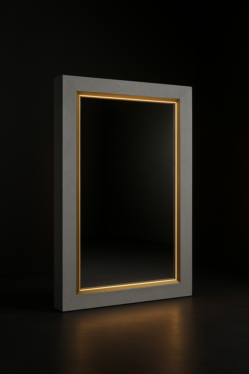 Solace Backlit Corian-Framed Mirror by Satguru Creations