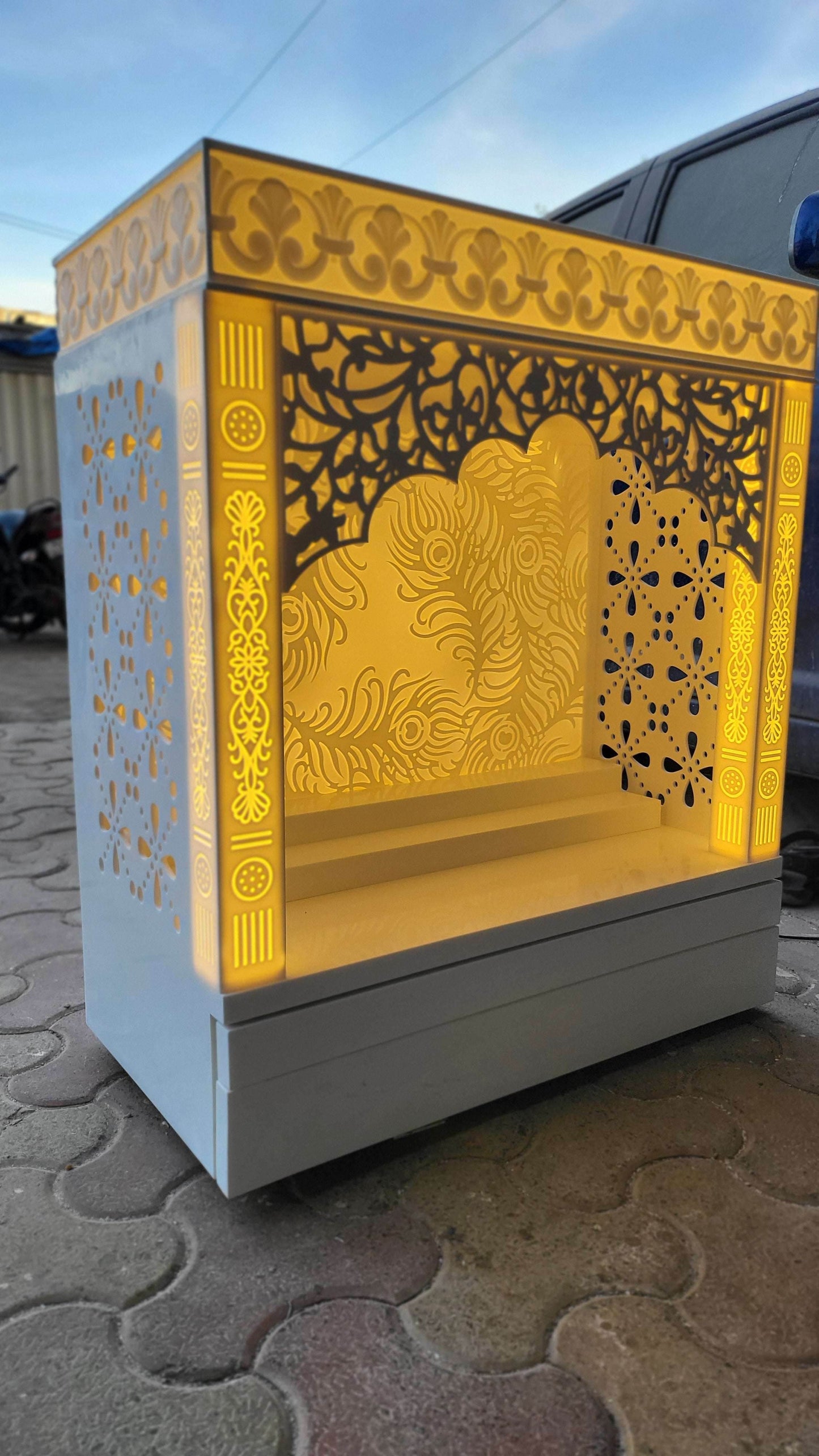3d corian wall mount mandir (Home temple) - Home temple