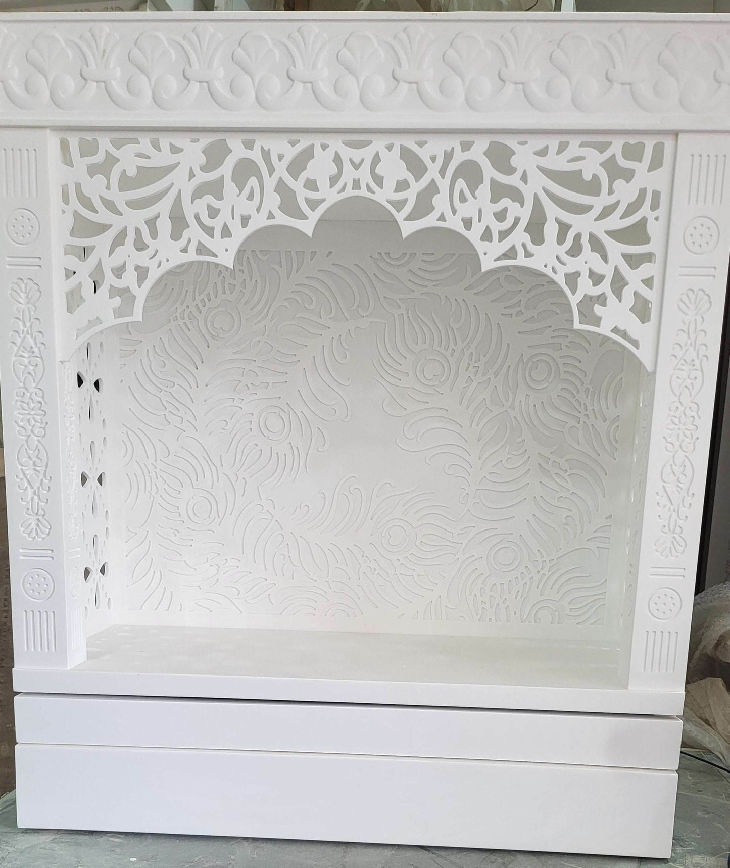3d corian wall mount mandir (Home temple) - Home temple