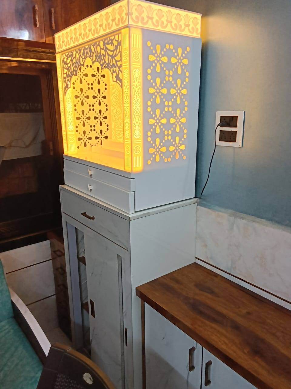 3d corian wall mount mandir (Home temple) - Home temple