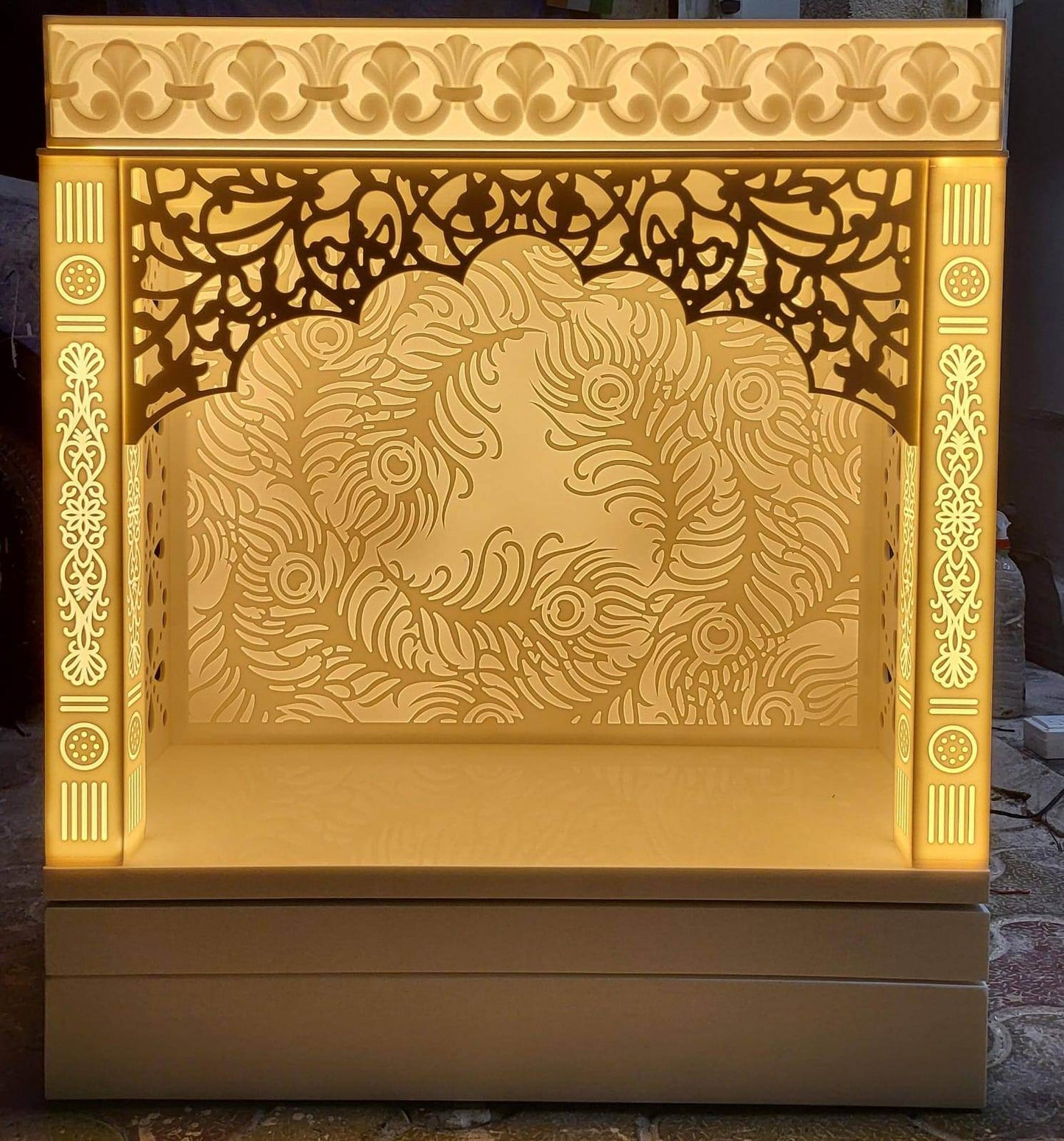 3d corian wall mount mandir (Home temple) - Home temple