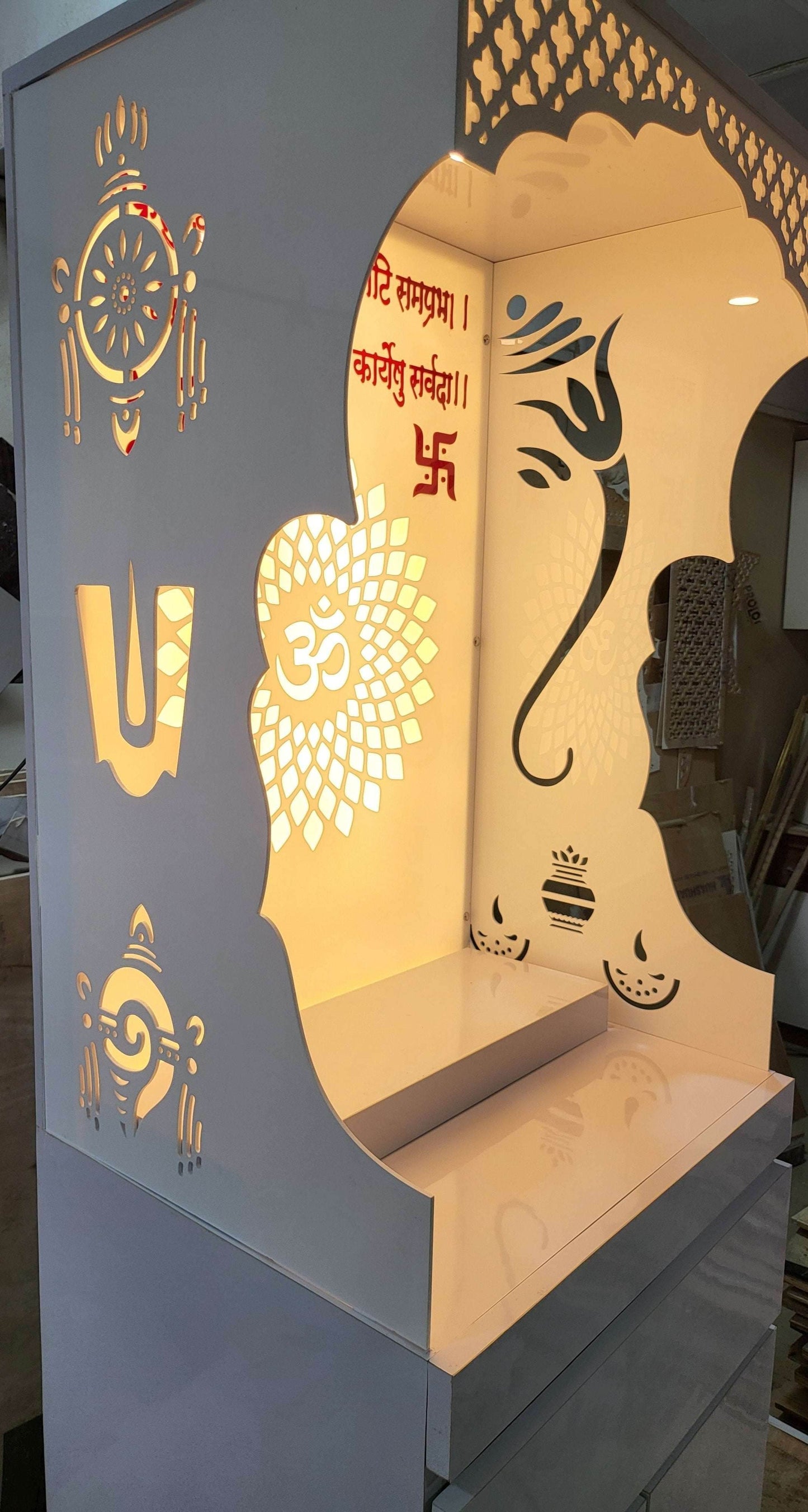 Elegant Acrylic Home Temple Design - Home temple