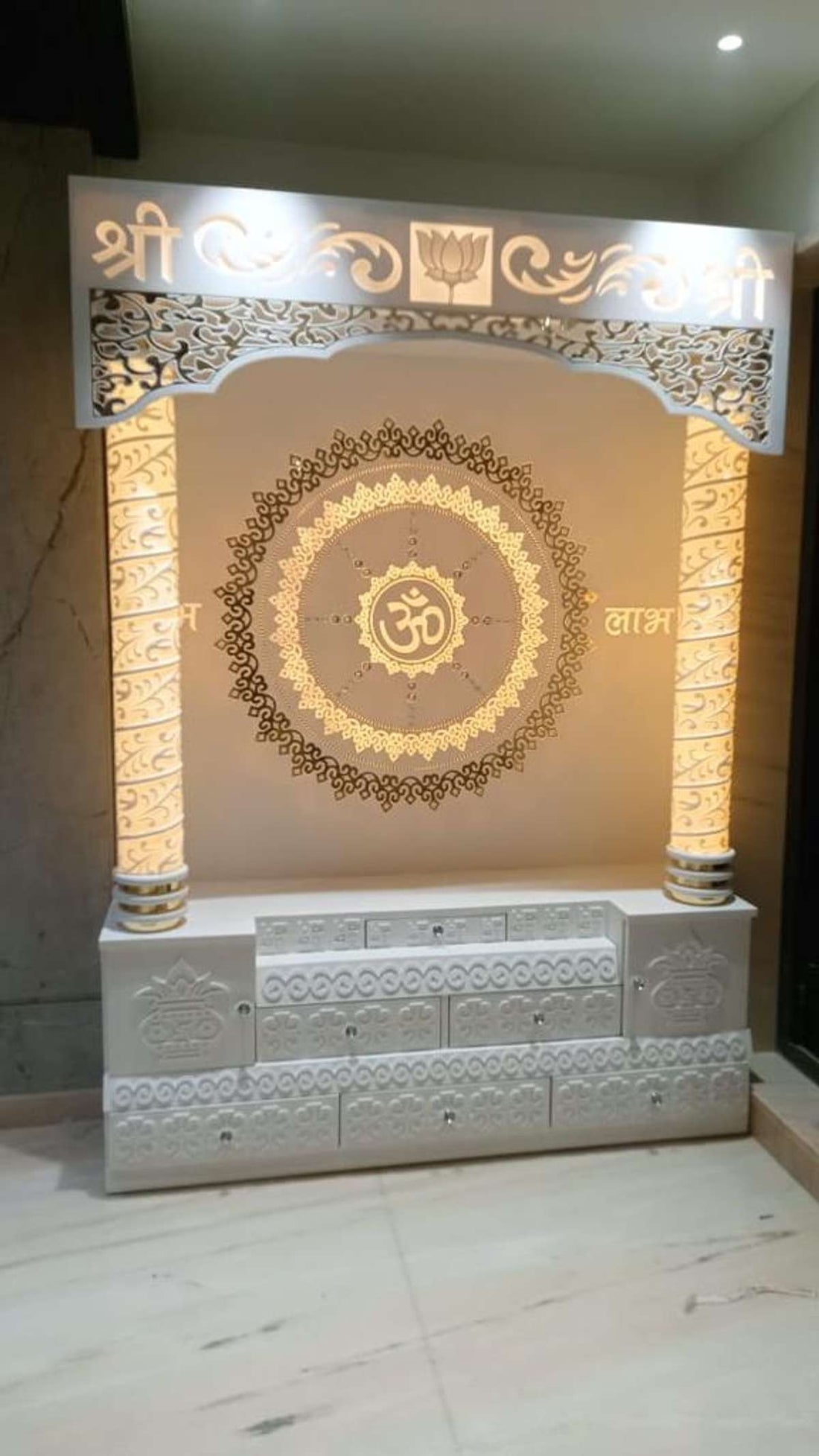 corian mandir design
