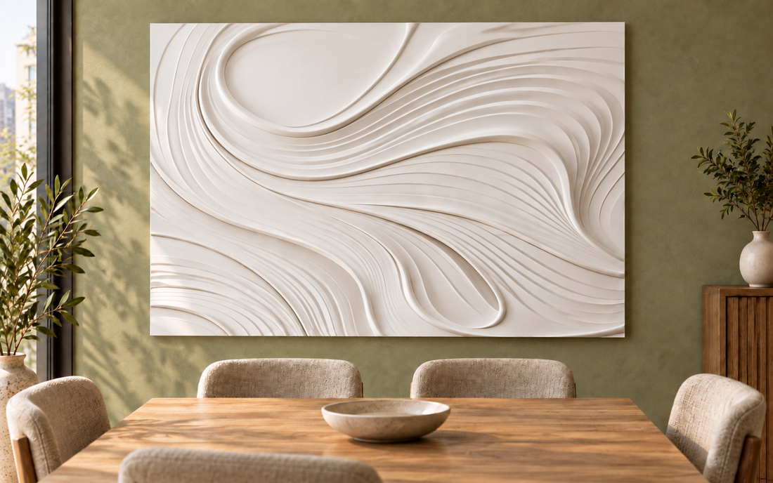 Contour Loop Current Corian wall panel in a styled room — AI-assisted visualisation