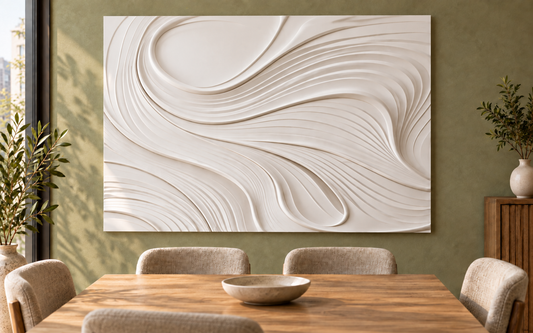 Contour Loop Current Corian wall panel in a styled room — AI-assisted visualisation