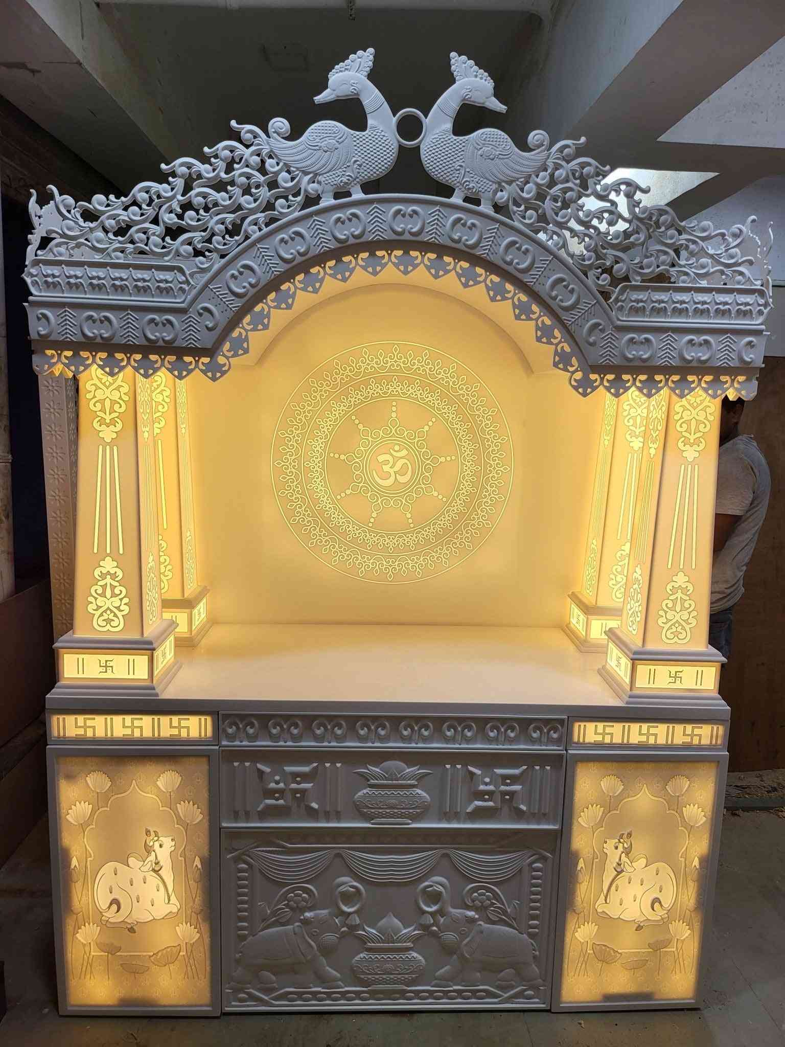 Corian mandir manufacturer from design to delivery unmatched finishing latest designs 